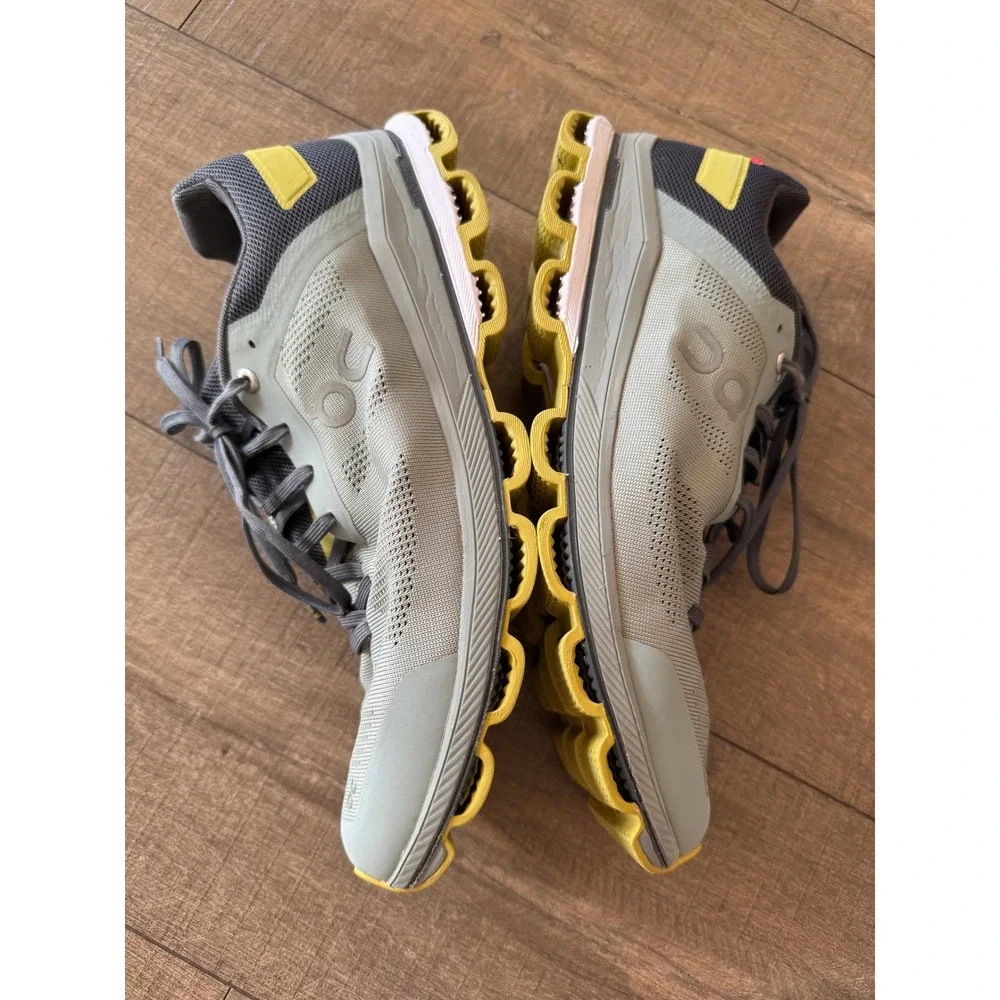 On Running Cloudswift Mens Running Shoes Size 12.5 US Grey‎ Yellow Outdoor